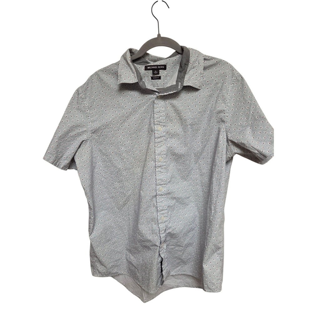 Michael Kors Classic Fit Button‎ Down Short Sleeve Shirt XL